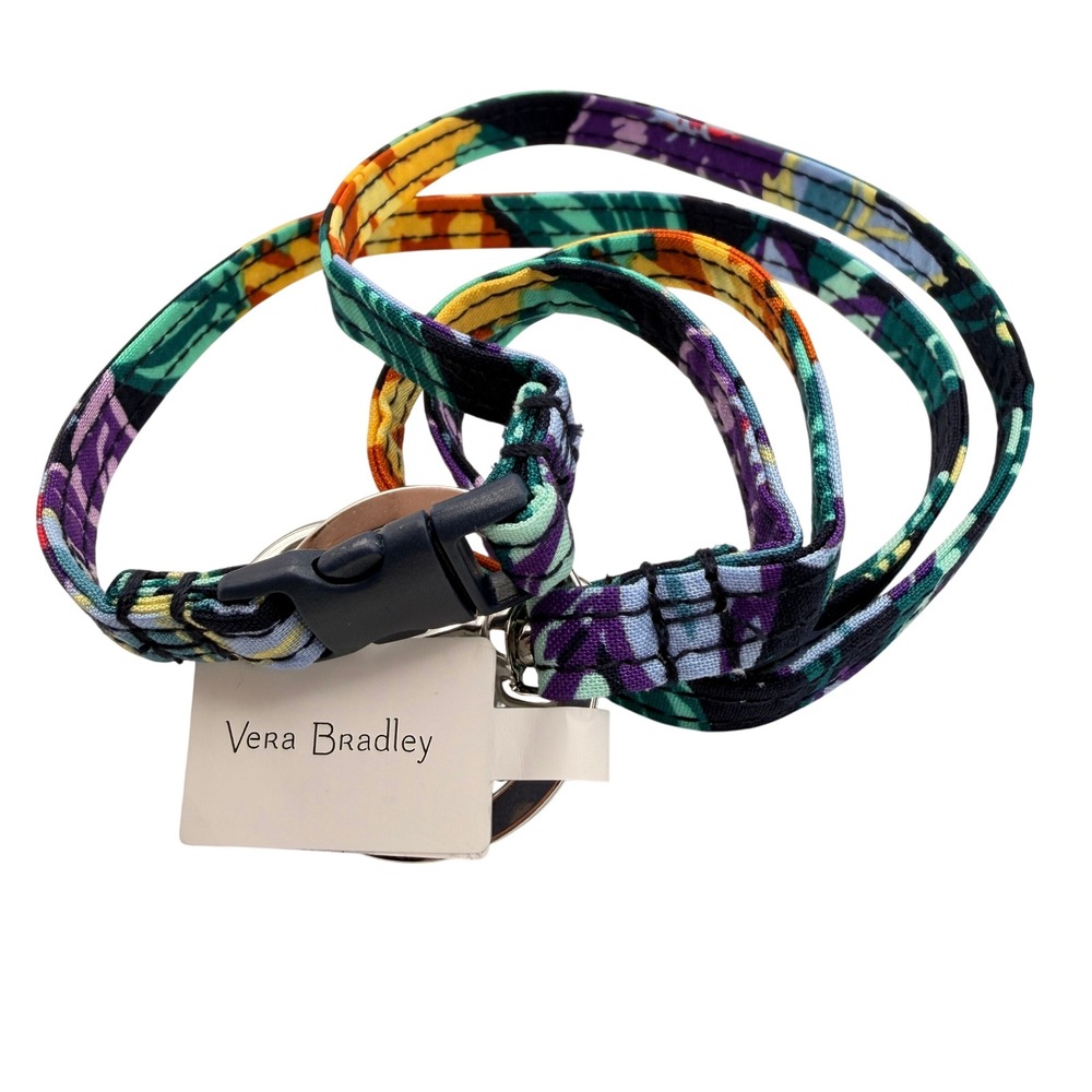 Vera Bradley Breakaway Lanyard‎ Happy Blooms Floral Keychain Quilted Nurse Gift
